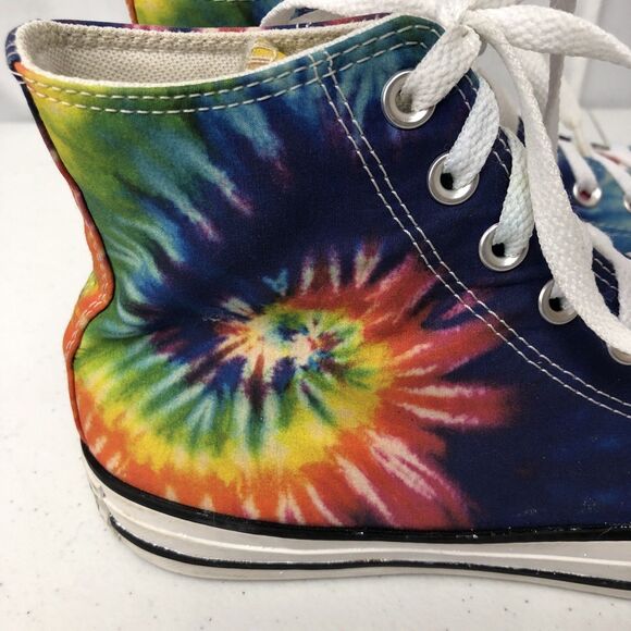 Converse Chuck Taylor All Star Shoes Womens 8.5 Tie Dye High Top Canvas Rainbow - Picture 7 of 12